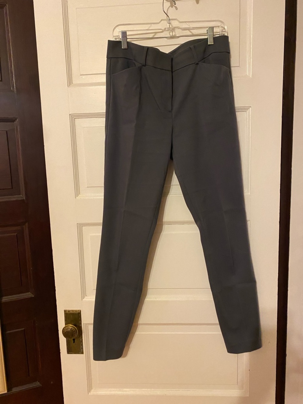 LOFT Straight-Leg Marisa Trousers in Dark Gray - 12 Tall